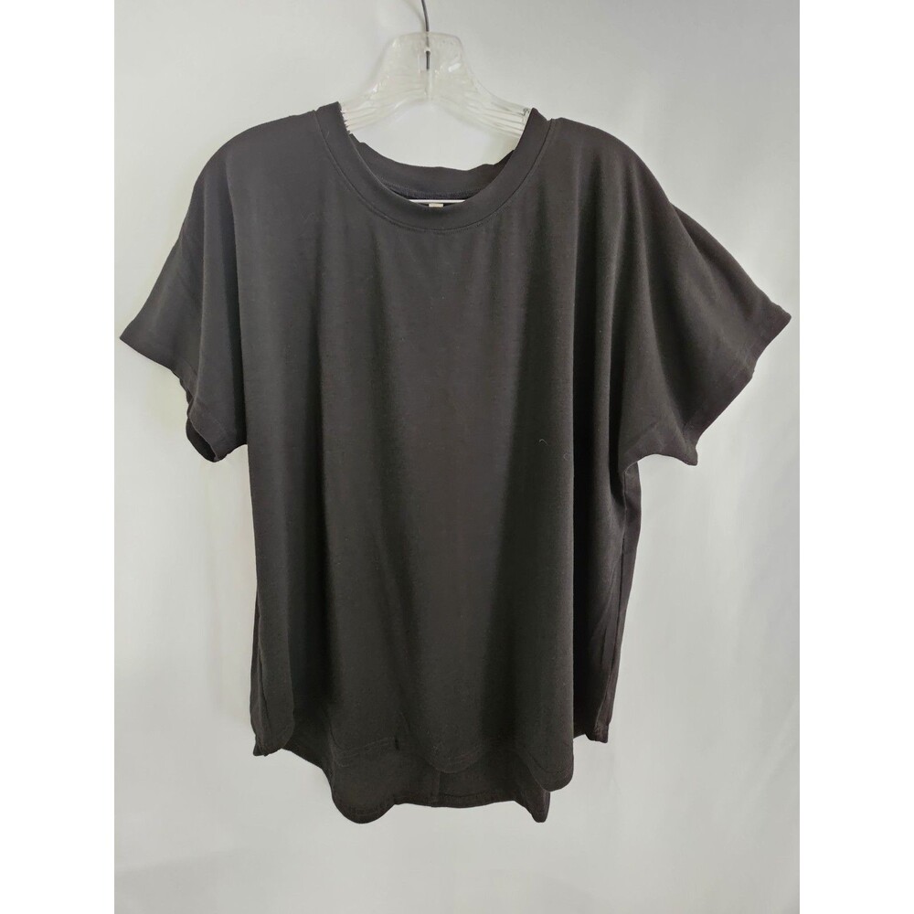Herou Womens Size Large Black High Low Hem Loose Fit Stretch T Shirt